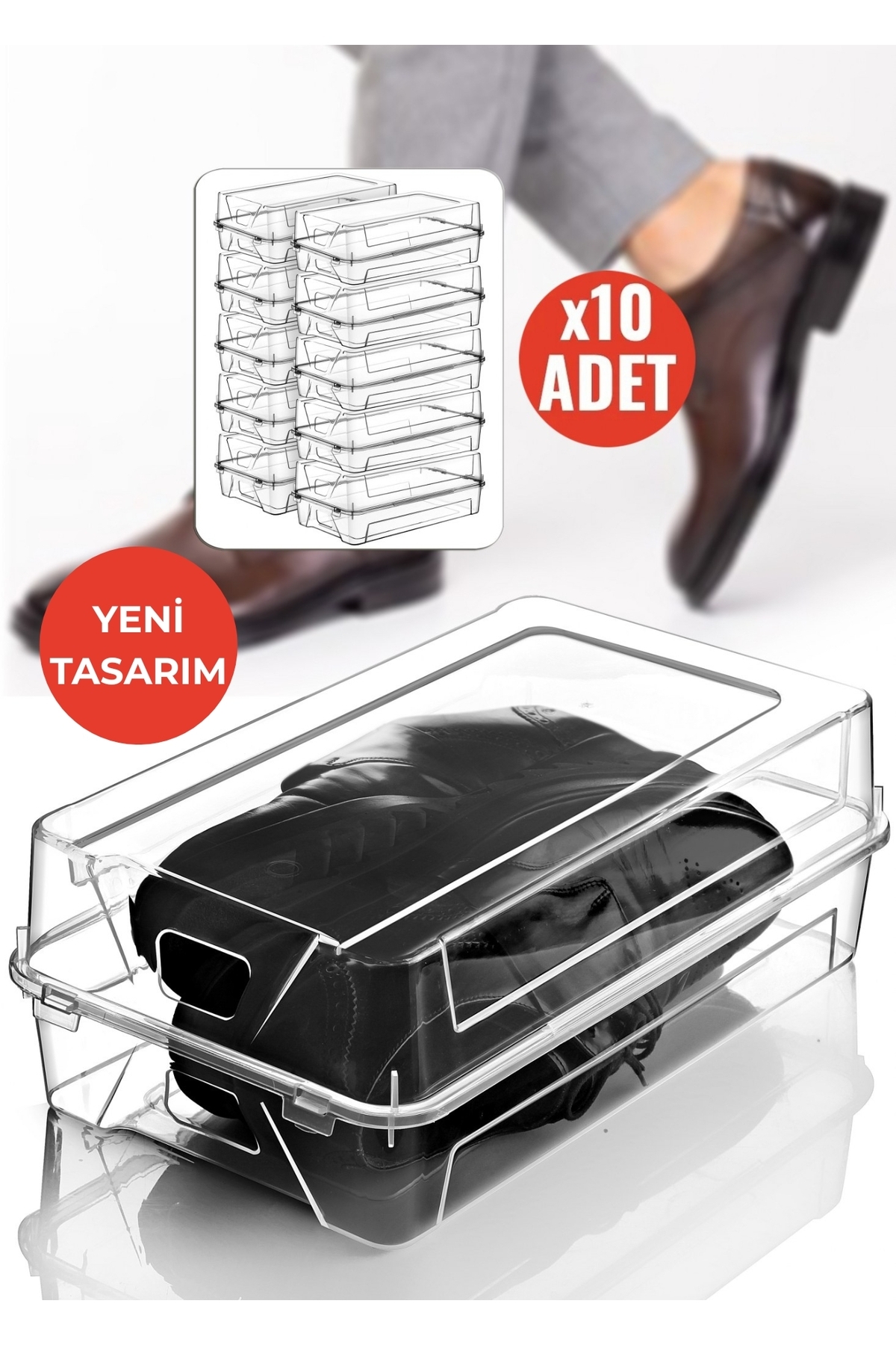 10'lu Set Erkek Ayakkabı Saklama Kutusu
