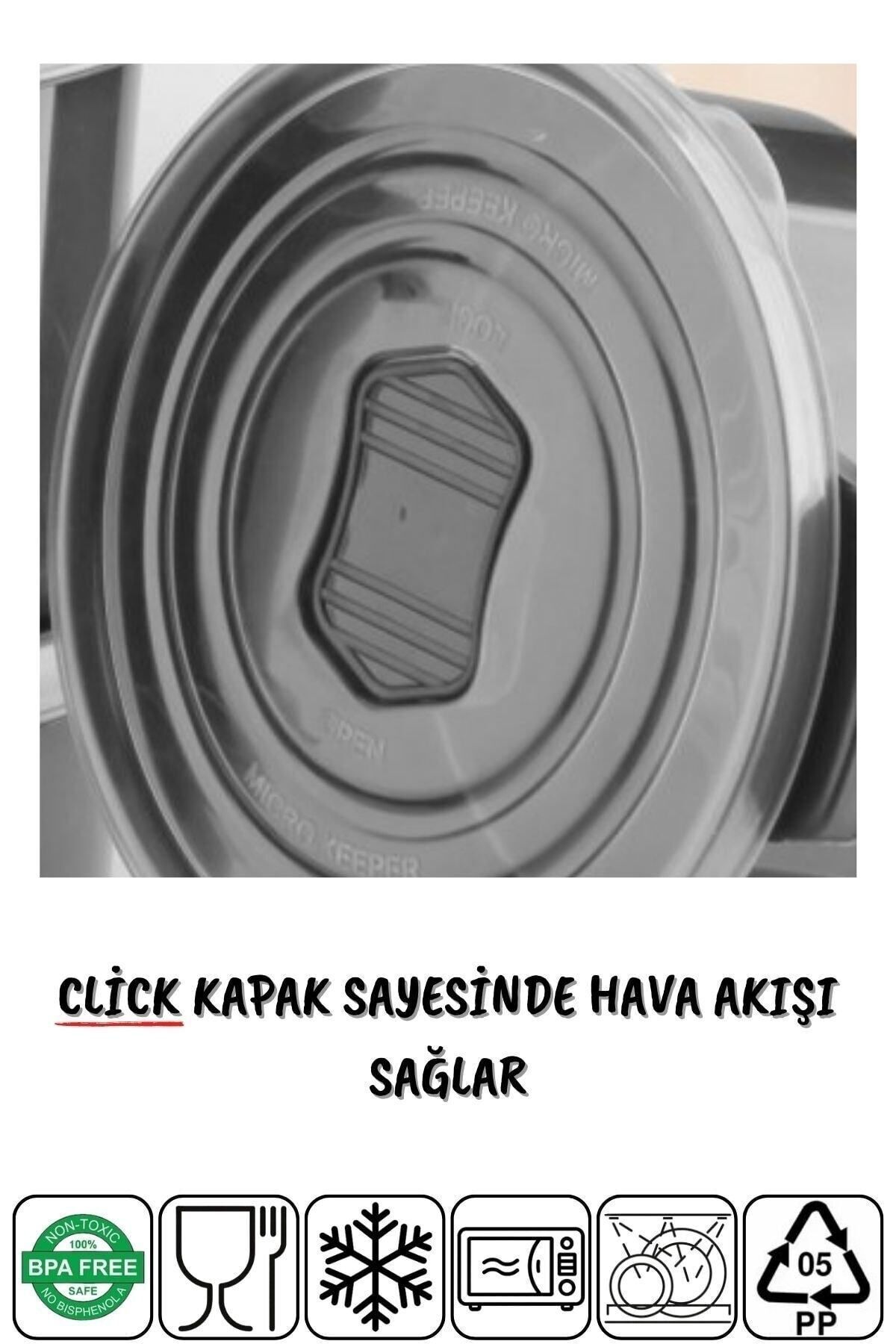 Mikrodalga Ve Difrizde Kullanılabilen Saklama Kabı Seti Yuvarlak 12'li Mürdüm - Görsel 2