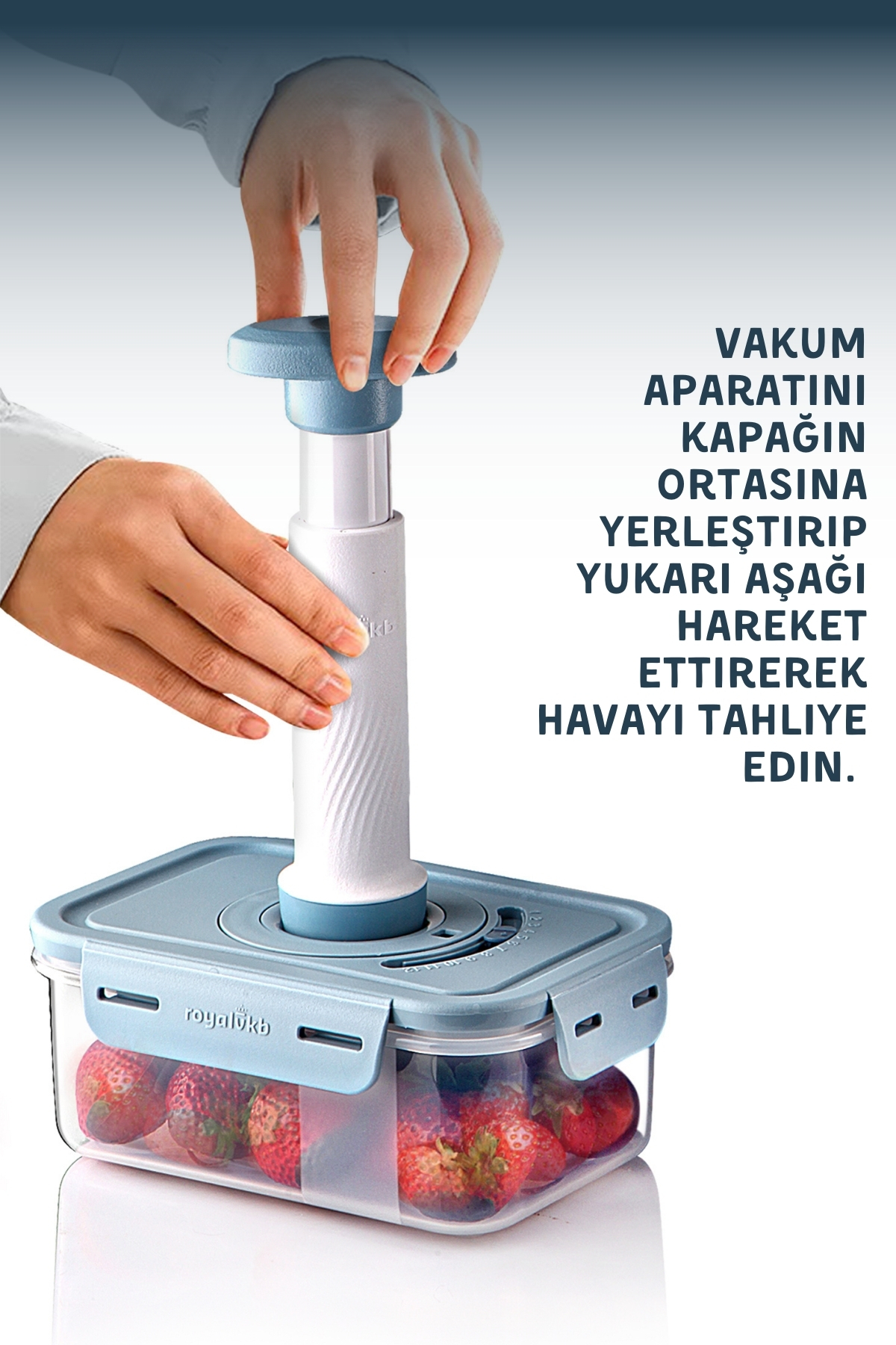 9'Lu Set Vakum Aparatlı Mikrodalga ve Difrizde Kullanılabilen Saklama Kabı - Görsel 6