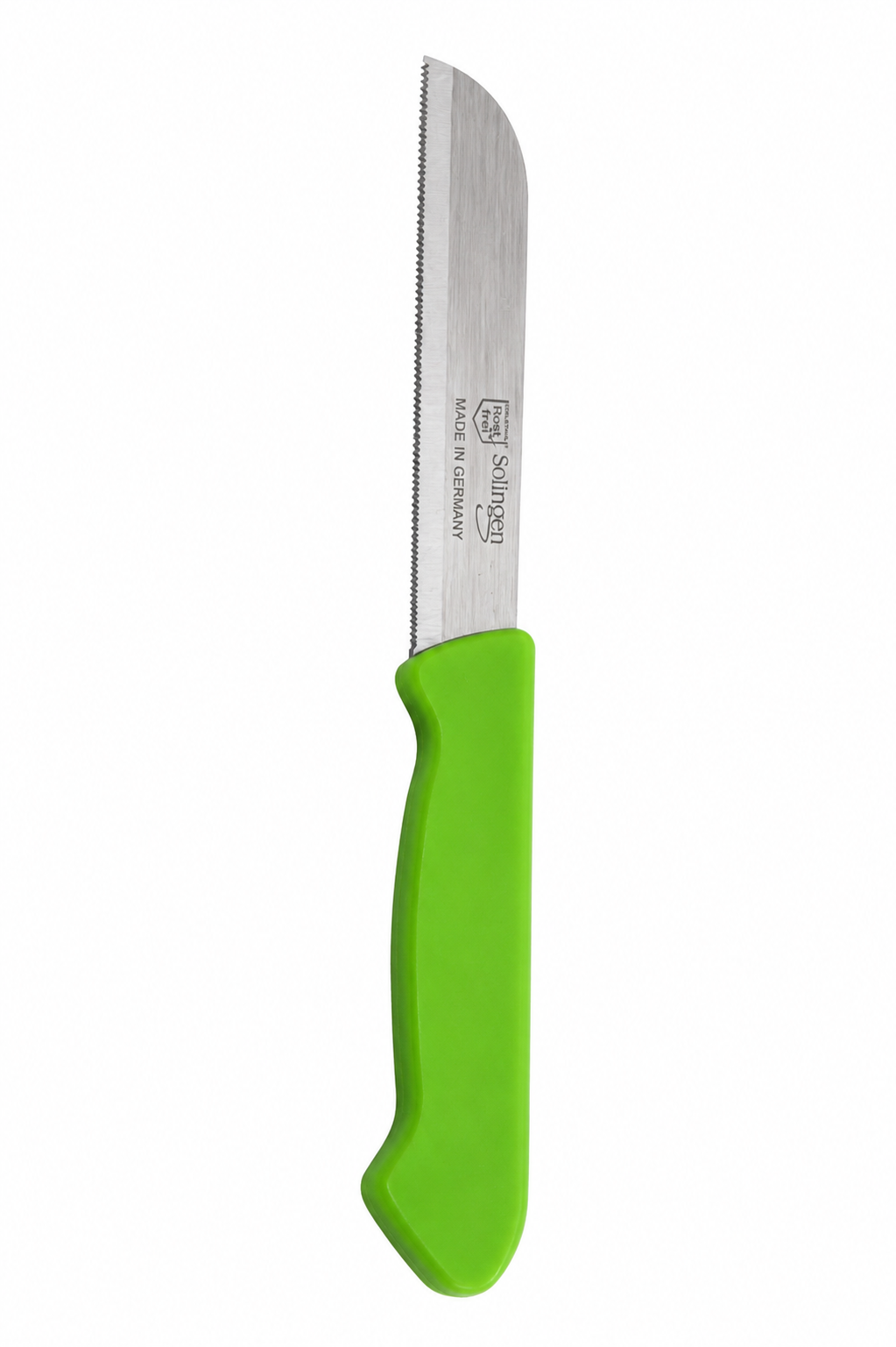 3'lü Tırtıklı Bıçak, 18 cm, Paslanmaz Alman Çeliği, Ergonomik Sap, Meyve Bıçağı Parlak Yeşil - Görsel 3